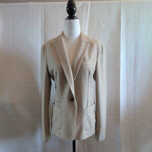 Massimo Dutti Wool blend blazer career Beige Size US10 Tailored Quiet Luxury
